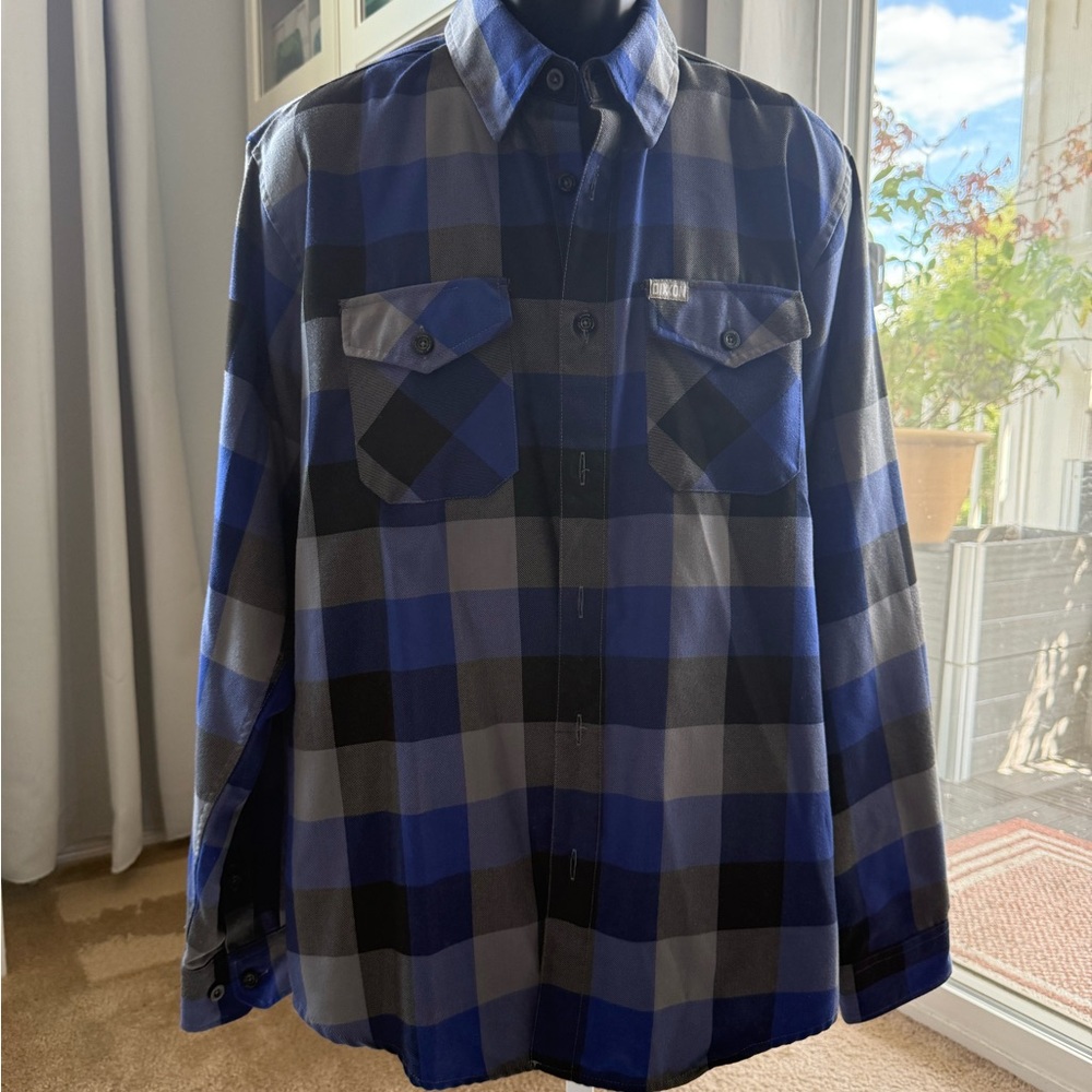 DIXXON Portside Blue and Black Flannel Shirt (L)